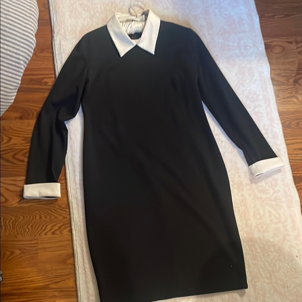 Black Dress with White Accents
